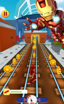 Iron Hero Surfer: Free avengers ironman game游戲截圖3