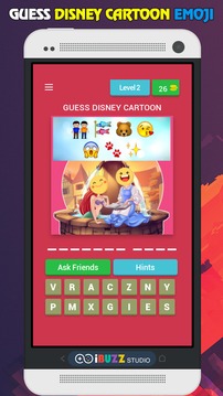 Guess Disney Cartoon Movie by Emojis Quiz Game游戲截圖4
