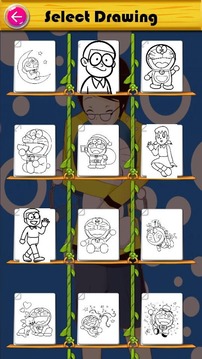 Coloring Pages for Doramon & Nobita游戲截圖2