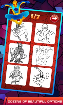 amazing spider hero men coloring book游戲截圖3