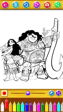 coloring moana of vaiana island游戲截圖4