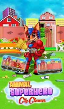 Animal Superhero City Cleaner游戲截圖1