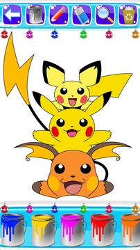 coloring pokemo sun and moon of pikachu游戲截圖5