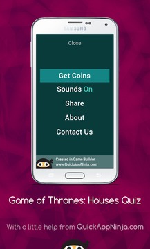 Game of Thrones: Houses Quiz游戲截圖1