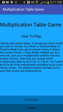 Multiplication Table Game游戲截圖4