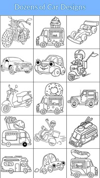 快速汽車著色書 - 畫東西游戲截圖4