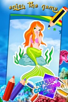 Princess Mermaid Coloring Game游戲截圖2