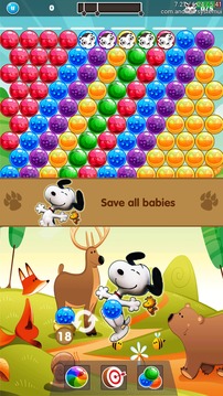 Snoopy Pop Rescue - Bubble Birds Shooter游戲截圖1