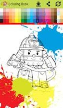 Coloring book : Robot Car Police游戲截圖1