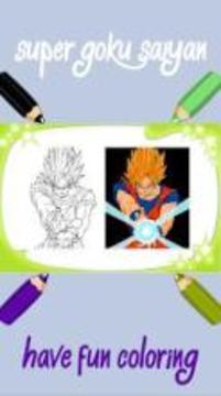Hero Goku Saiyan Coloring Book游戲截圖3