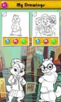 Chipmunks Coloring Book games for adult游戲截圖1