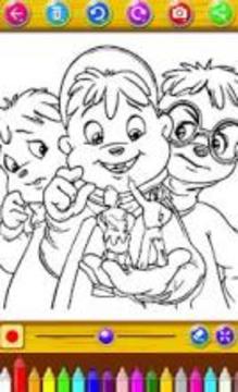Chipmunks Happy Coloring游戲截圖4
