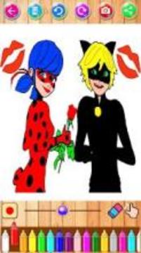 coloring ladybug et chat noir miraculou游戲截圖2