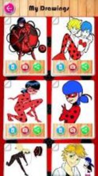 coloring ladybug et chat noir miraculou游戲截圖1