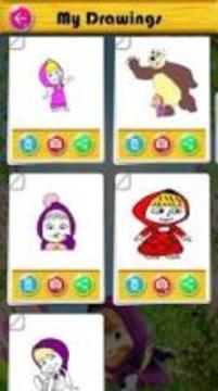 Coloring book for Masha and the Bear游戲截圖1