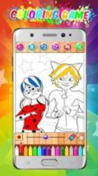 coloring ladybug et chat noir miraculou游戲截圖3