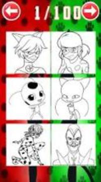 coloring ladybug et chat noir miraculou游戲截圖4