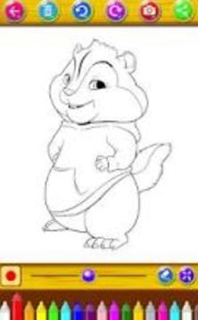 Chipmunks Happy Coloring游戲截圖3