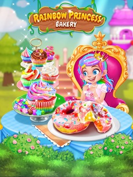 Rainbow Princess Bakery - Make Cupcake & Donut游戲截圖4