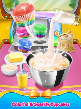 Rainbow Princess Bakery - Make Cupcake & Donut游戲截圖2
