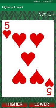 Higher or Lower? - Card Game!游戲截圖3