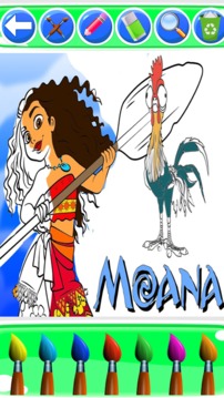 moana coloring the moana princess vaian游戲截圖3