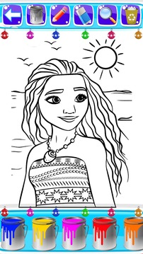 moana coloring the moana princess vaian游戲截圖4