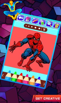 spider of man coloring super heroes fans游戲截圖3