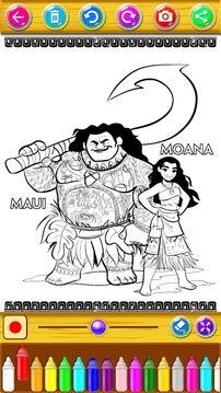 moana coloring the moana princess vaian游戲截圖1