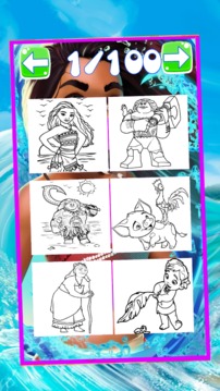 moana coloring the moana princess vaian游戲截圖5