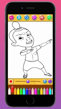 Coloring Book for Cartoon Upin Ipin游戲截圖2