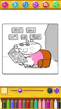 Pinky Pig Coloring Book游戲截圖4