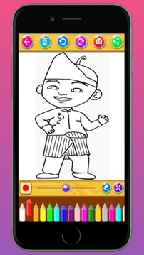 Coloring Book for Cartoon Upin Ipin游戲截圖3