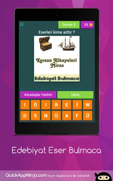Edebiyat Eser Bulmaca游戲截圖4