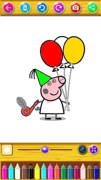 Pinky Pig Coloring Book游戲截圖3