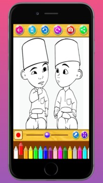Coloring Book for Cartoon Upin Ipin游戲截圖4