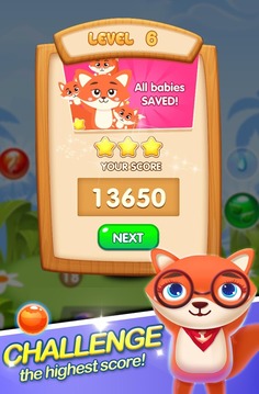 Bubble Shooter: Fox Rescue游戲截圖2