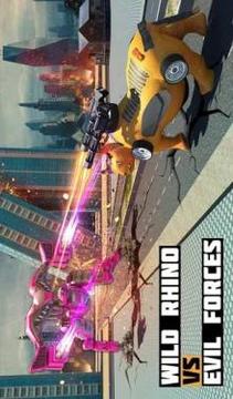 Robot Car Transforming Rhinoceros Wild Rhino Games游戲截圖2