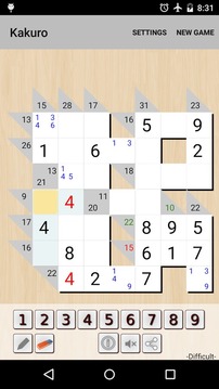 Kakuro - 數(shù)字填字游戲游戲截圖1