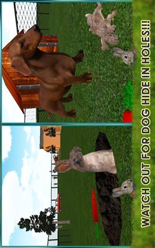 宠物兔VS狗攻击3D游戏截图1