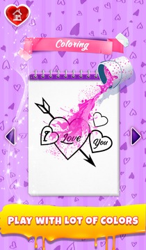 Valentine Coloring Dairy游戲截圖2