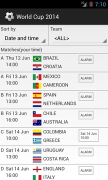 World Cup 2014 Schedule游戲截圖1