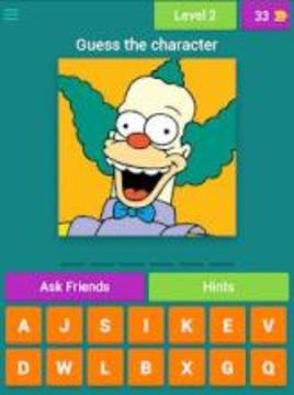 Simpsons characters quiz游戏截图5