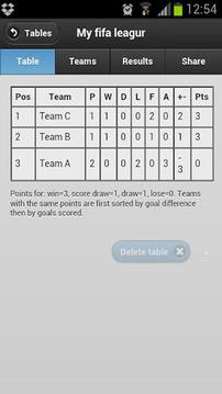 SportsTables League Manager游戲截圖5