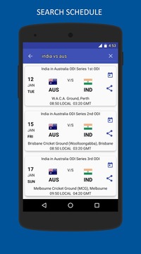 Cricket Schedule游戲截圖5