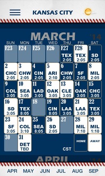 Baseball Pocket Sked - Royals游戲截圖1