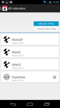 2014 Moto GP Race Calendar游戲截圖1