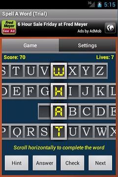 Spell A Word (Trial)游戲截圖1