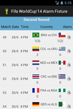 World Cup14 Fixture Alarm游戲截圖2