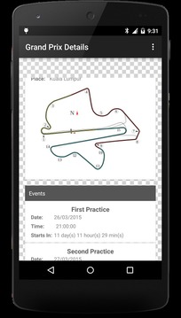 Calendar for Formula 1 2015游戲截圖3
